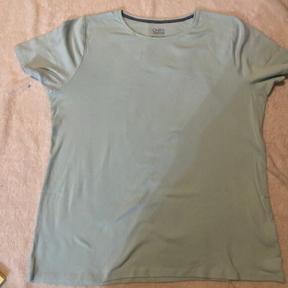 Croft & Barrow Classic Tee Women's 0X Short Sleeve Turquoise T-Shirt - Picture 1 of 4